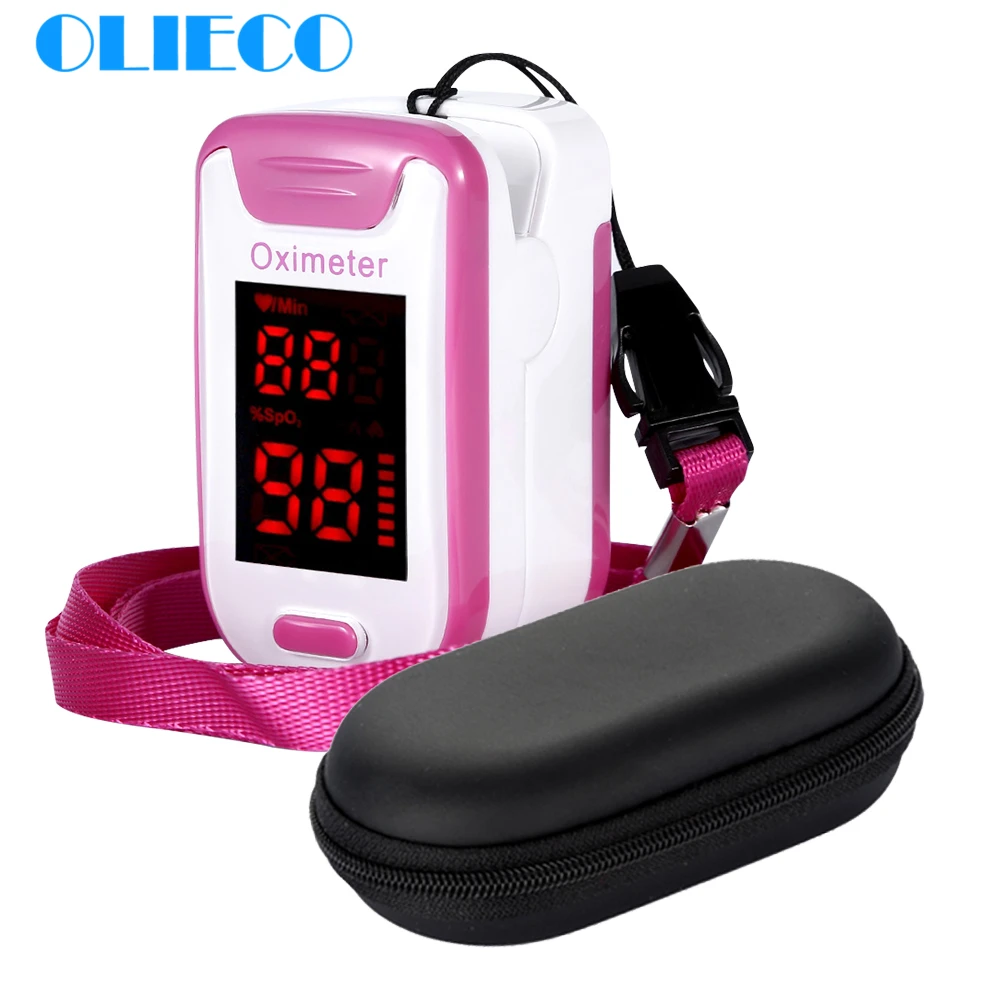 

OLIECO New Finger Pulse Oximeter With Case Fingertip Oximetro de pulso de dedo Mini SPO2 PR Monitor Blood Saturometro Monitor CE