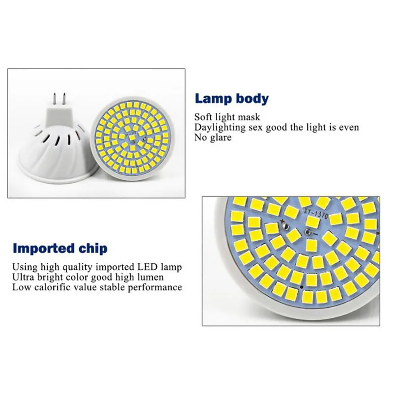 Светодиодный точечный светильник лампа E27 E14 MR16 GU10 светодиодный 2835 лампа накаливания SMD для Спальня Кухня Гостиная белый светильник 60 80 светодиодный s