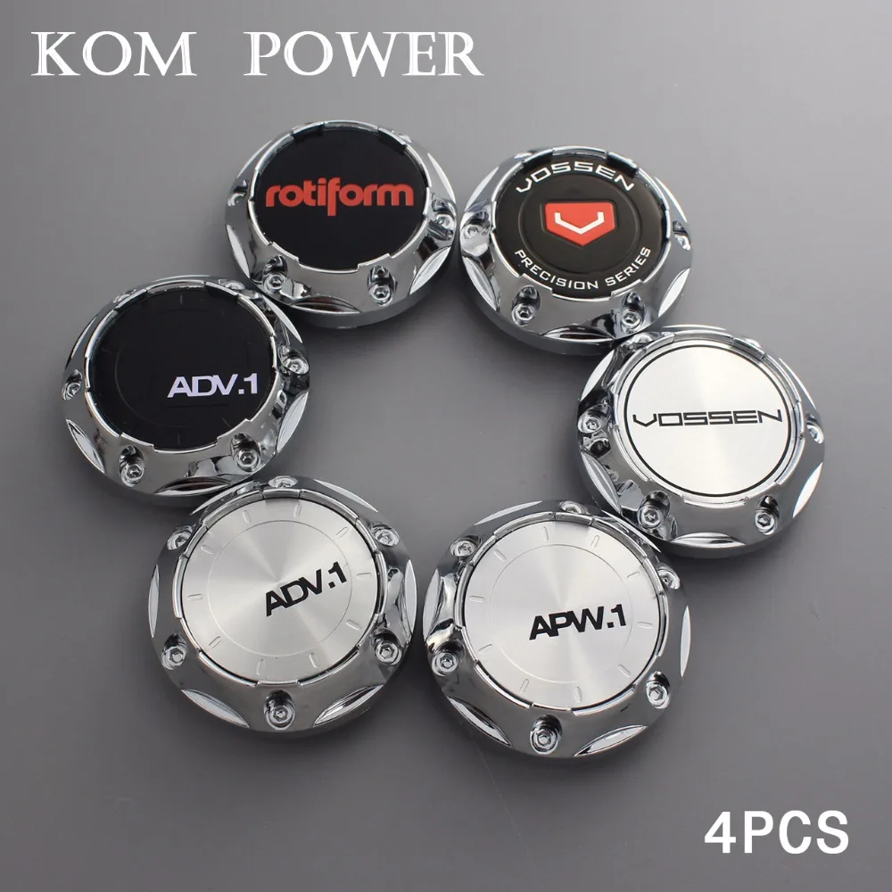

KOM 64mm wheel center cap / 56mm clip universal hubcap for vossen logo emblem rotiform rims auto dust-proof hood enjoliveur roue