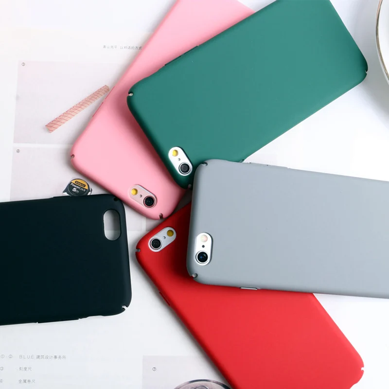 

DrLmm Phone Case For iPhone 5 5s SE 6 6s 7 8 Pure color simple Frosted Matte PC Hard Back Cover Cases For iPhone X 8 Plus 7 Plus