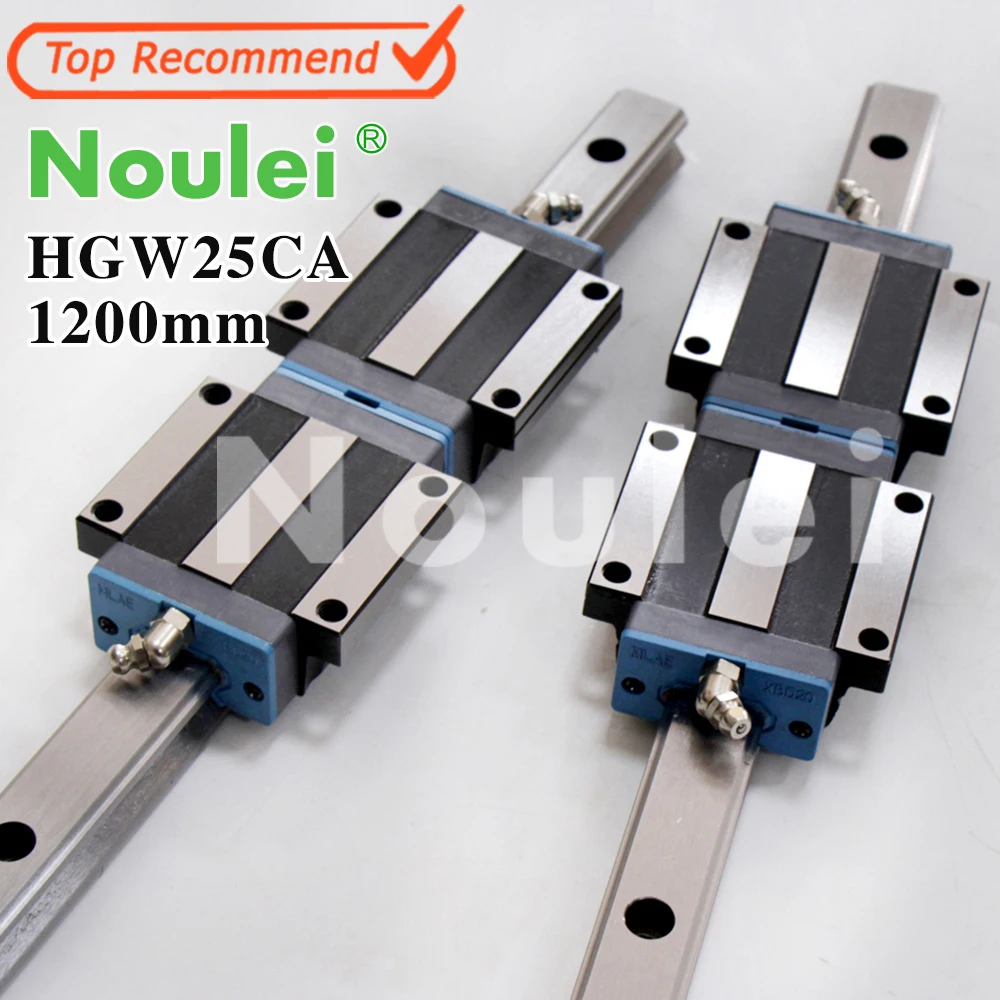 

Noulei HGW25CC HGW25CA linear guide block with HGR25 1200mm rails for CNC kit set HGW25