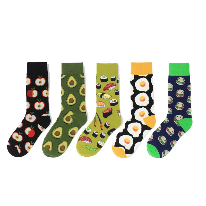 

Women Socks Funny Cute Cartoon Food Avocado Burger Dessert Food Series Happy Japanese Harajuku Skateboard Socks