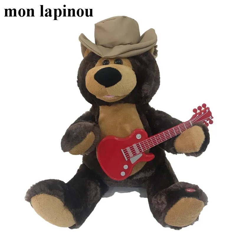 Teddy Bear Plush Toys Electric Animal Plush Toys Bear Chicken With Guitar Can Singing Electronic Toys Fuuny Toy Show You Love