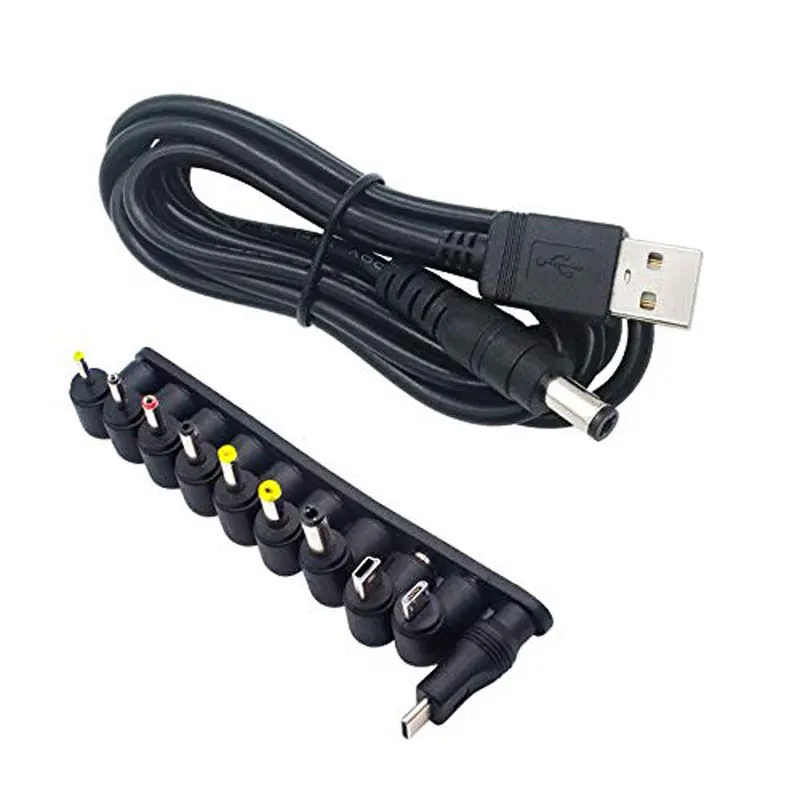 Универсальный шнур питания с USB на постоянный ток 5 5x2 1 мм 10 разъемами для