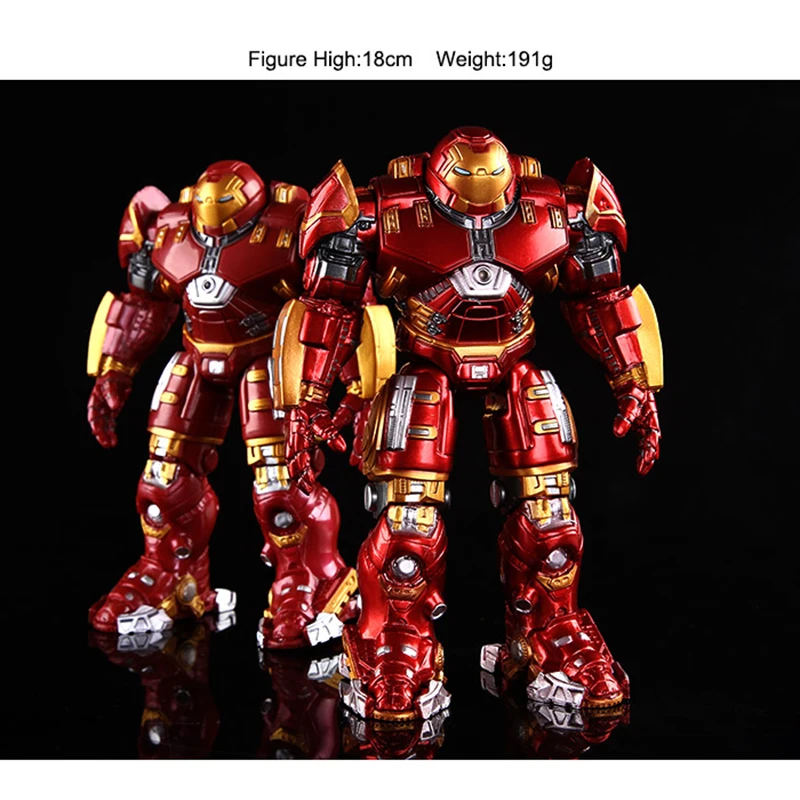 

Avengers 2 Iron Man Hulkbuster Armor Joints Movable 18CM Mark With LED Light PVC Action Figure Collection Model Toy #E