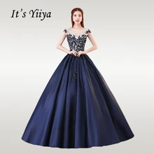 Это свадебное платье YiiYa, свадебное платье без рукавов с круглым вырезом и кристаллами темно-синего цвета размера плюс, Vestido de novia, CH221