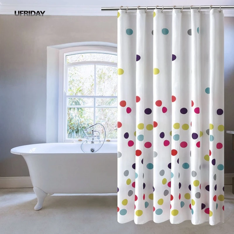 Ufriday Bunte Tupfen Stoff Sitzwanne Polyester Wasserdicht Bad Duschvorhang Modernes Bad Vorhang Mit Haken Shower Curtain Modern Shower Curtainbath Curtain Aliexpress