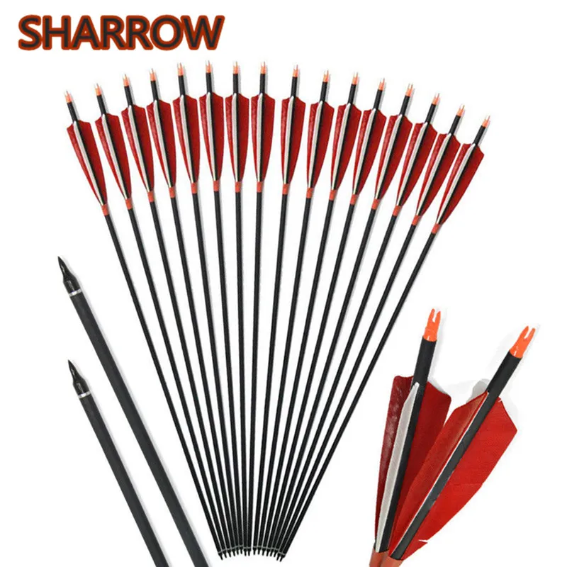 12 шт. 30 ''SP500 карбоновые стрелы 5'' индейки перо Fletching ID6.2mm стрельба из лука