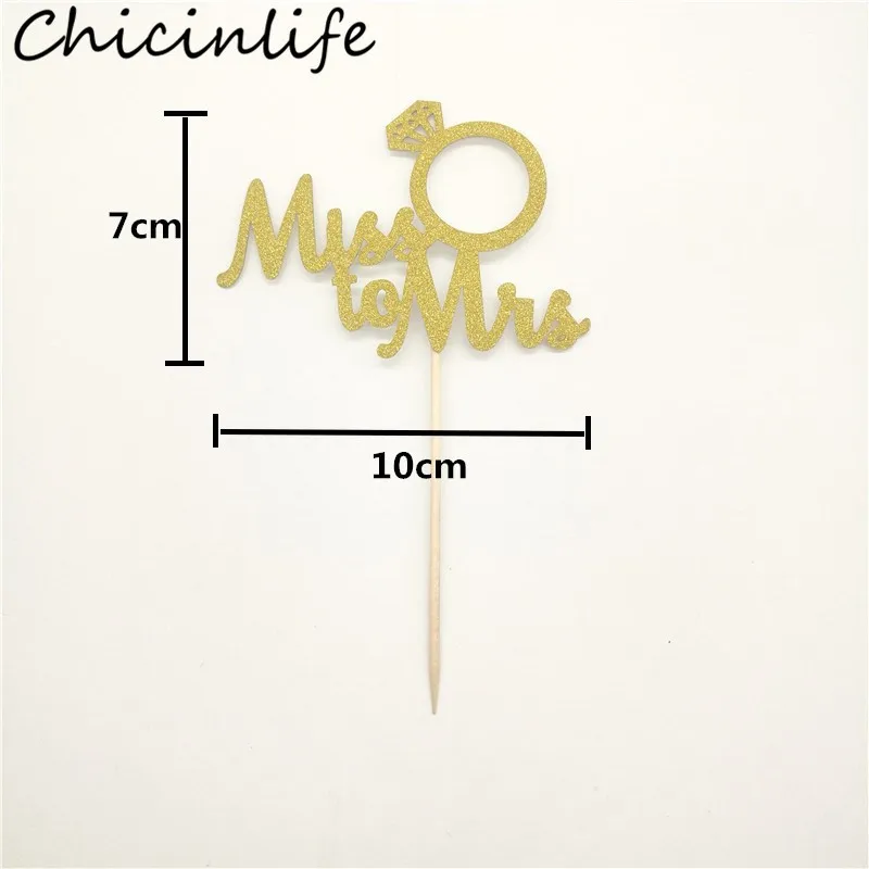 Chicinlife 10 шт. топпер для капкейка Miss To Mrs девичвечерние свадебной вечеринки