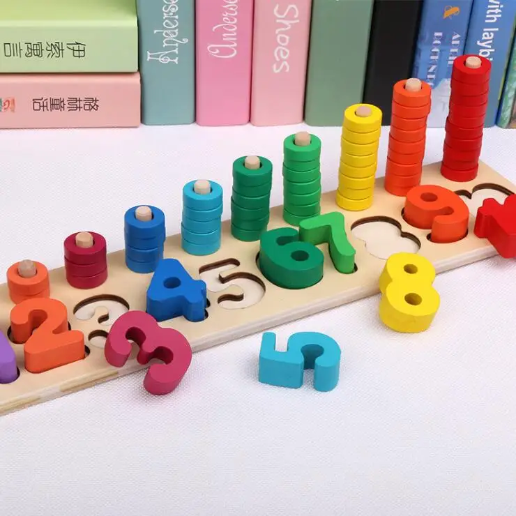 Early Education Teaching Aids Kindergarten Mathematics Logarithmic Learning Board Rainbow Circle Digital Toys for Children