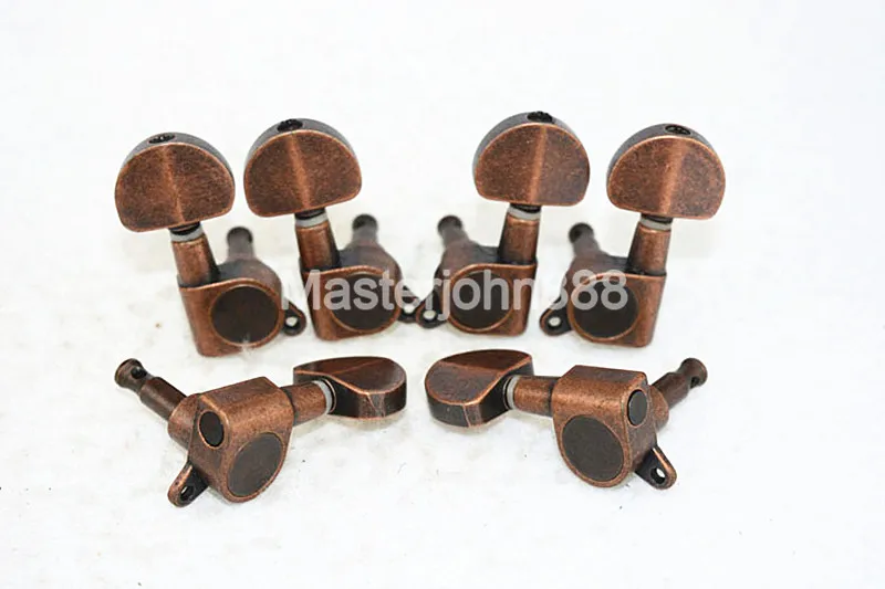 Jiayouy Acoustic Folk Guitar Tuner Machine Head 3L3R Tuning Key Pegs Tuners Beige Buttons