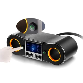 1 に 2 車の充電器デュアル USB ポート急速充電シガーライターソケットスプリッタ独立した液晶画面