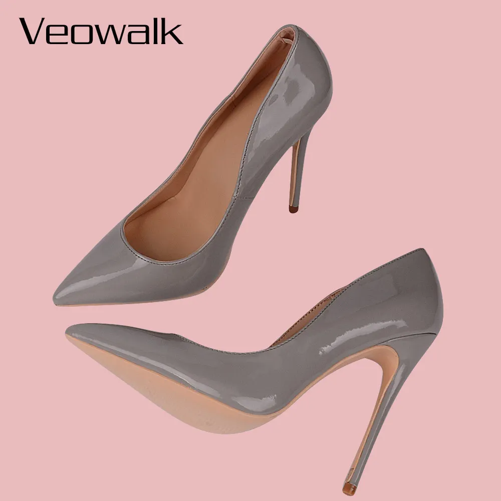 Брендовые классические стильные женские туфли Veowalk с острым носком на высоком