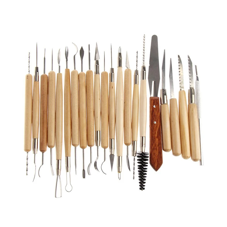 

22PCS Deluxe Stainless Steel Art Tools Kit Set for Pottery/Sculpting/Ceramic/Polymer Clay Carving Modelling Using TT-best