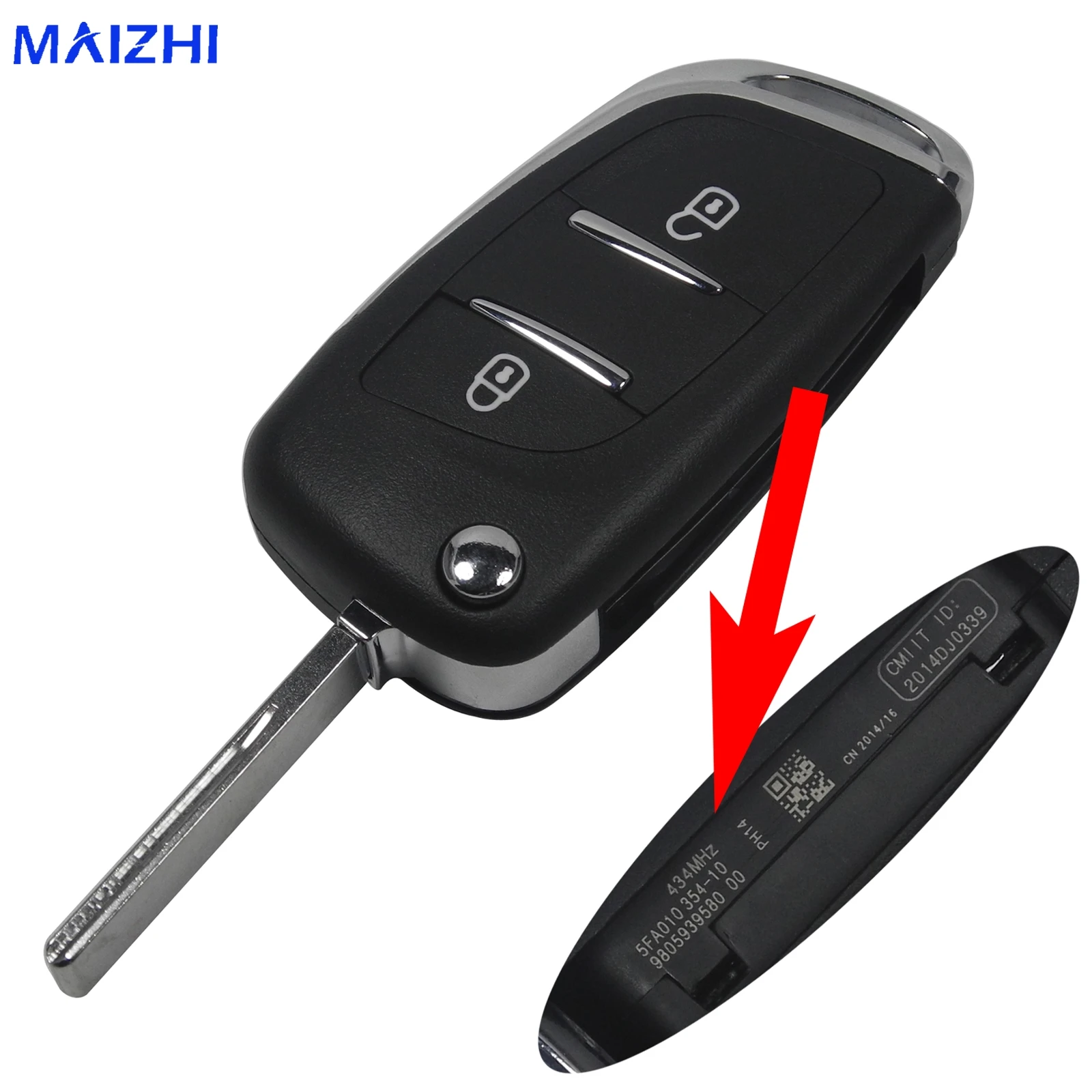 2 BTN Modified Folding Flip Remote Key Shell Case for Peugeot 307 408 308 for Citroen