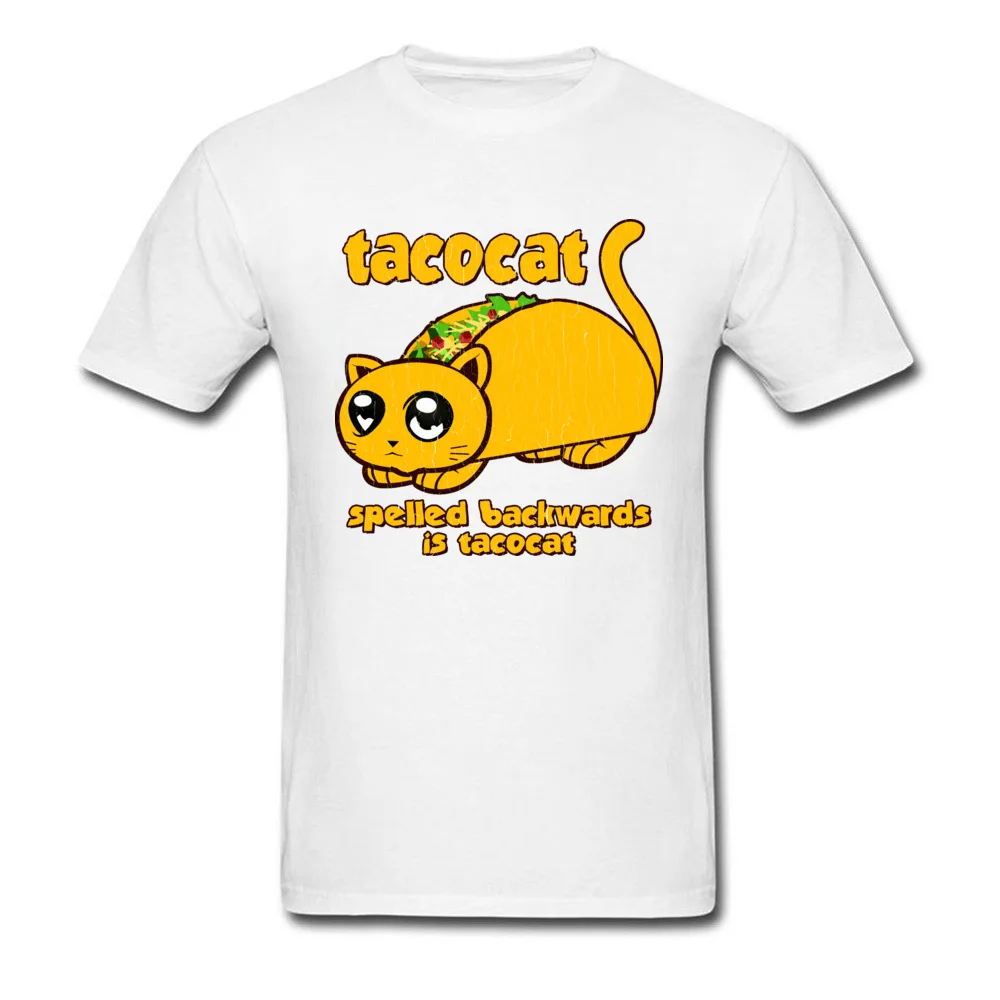 Oversized Men Tops T Shirt Funny tacocat vintage distressed look Top T-shirts All Cotton O-Neck Short Sleeve Tee-Shirt Summer Funny tacocat vintage distressed look white