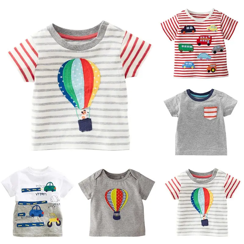 

Summer Hot Sale Kids Boys and Girls Short Sleeve Shirt Cute Cartoon Pattern Tops Tee 18M-6T Children Clothing