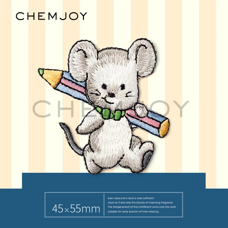 

Cute Ironing on Mouse Patch for Clothing Embroidery Animal Applique for Jackets Jeans Sticker Badge for Clothes Iron Patches