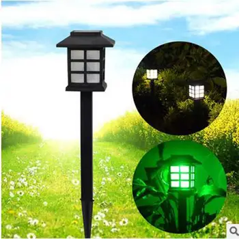 

DSstyles 2Pcs Outdoor House Shape Solar Lawn Lamps for Decoration