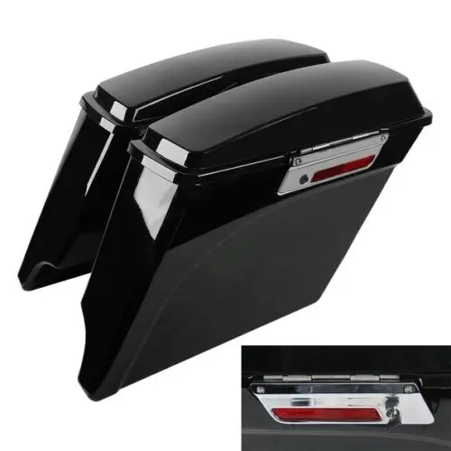 

Motorcycle 5" Extended Stretched Hard Saddlebag For Harley Electra Road Glide King Touring 1993-13