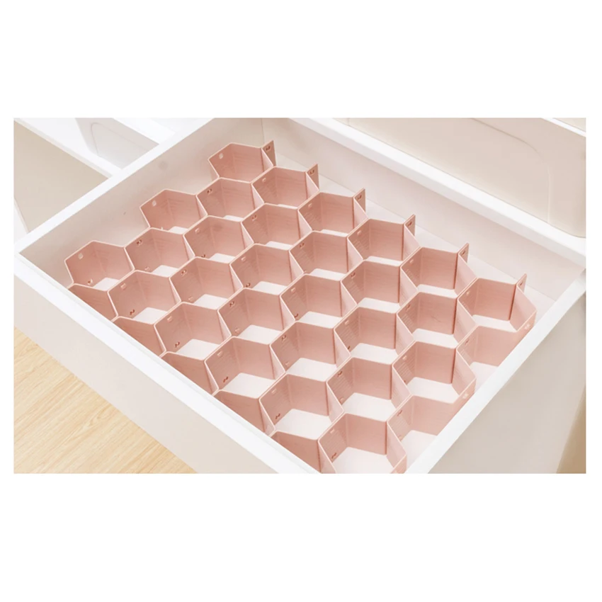 

8pcs/set DIY Honeycomb Closet Organizer Drawer Dividers Plastic Partition Cabinet Clapboard Storage Boxes for Underwear Socks