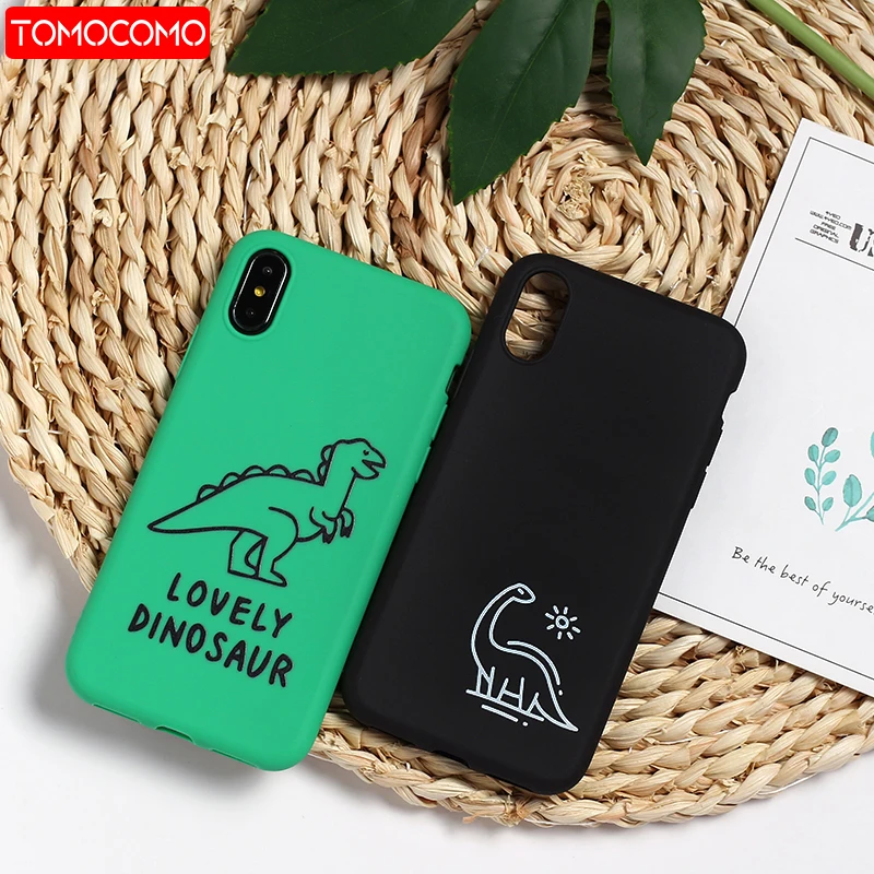 

Cute Cartoon Dinosaur Patterned Silicone Frosted Matte Soft Case Fundas Capas Cover For iPhone 11 Pro 5 5SE 7 7Plus 8 X XS Max