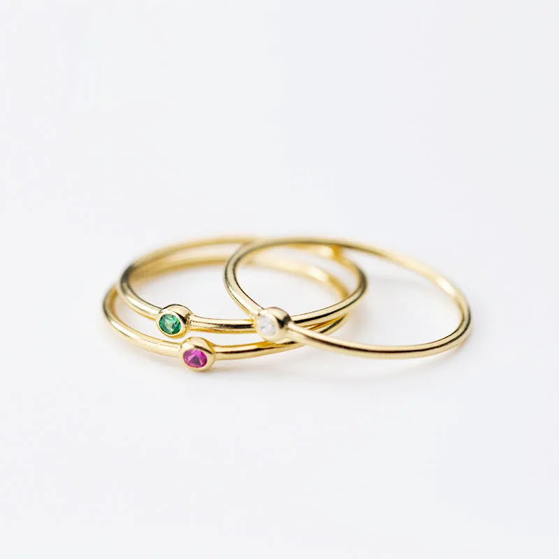 

Simple CZ 925 Sterling Silver Ring Casual