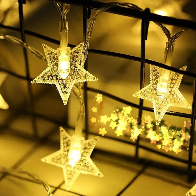 1m 2m 3m 4m 5m 10m 20m five-pointed star AA battery LED string waterproof Christmas wedding New Year party decoration light 1m 2m 3m 4m 5m 10m 20m five-pointed star AA battery LED string waterproof Christmas wedding New Year party decoration light