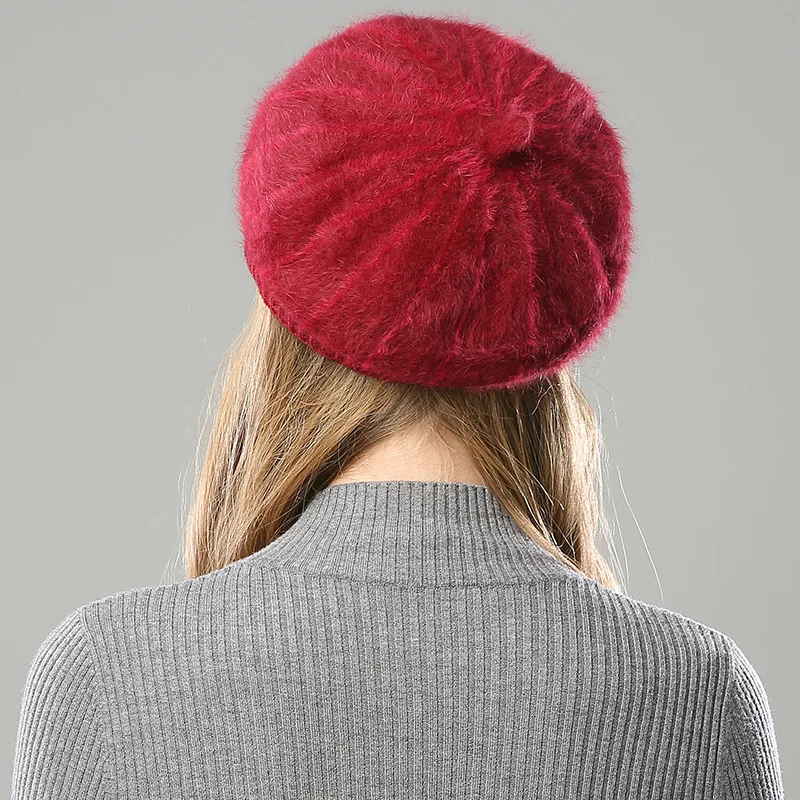 Фибоначчи брендовый качественный женский берет из кроличьей шерсти вязаная шапка осень зима шапка Модные женские береты