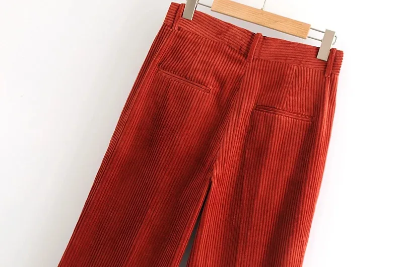 Модные женские D0830T11 Европа и Америка осенние вельветовые повседневные штаны 1708