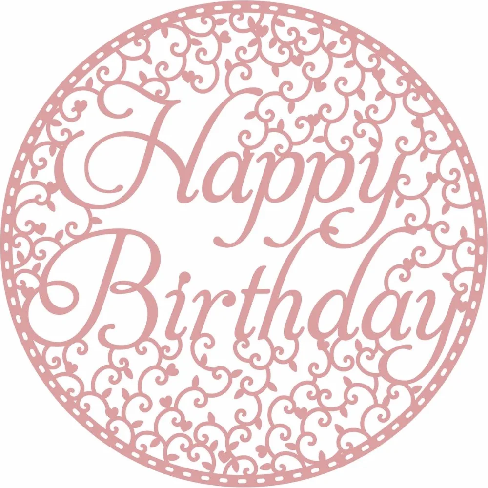 

Happy Birthday Frame Metal Cutting Dies Stencil For DIY Scrapbooking Embossing Paper Greeting Card Dies Cut Album Making Craft