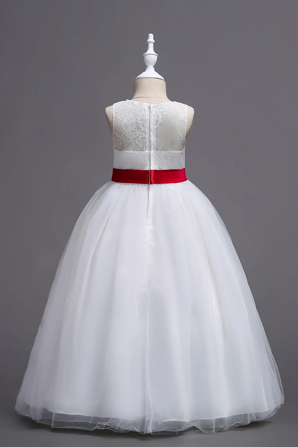 Белое платье с цветочным узором для девочек, кружевное бальное платье 2019 года, пышные платья для девочек с бантом, платья для первого