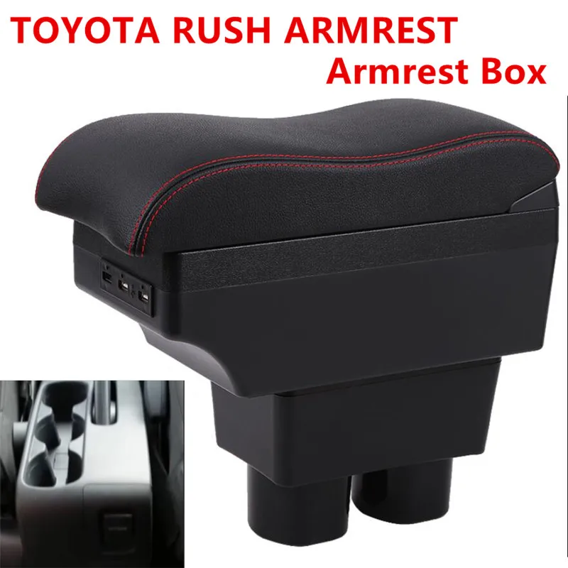 Для TOYOTA RUSH подлокотник Подлокотник коробка зарядка через usb повысить двухслойный центральный магазин содержание Подстаканник Пепельница аксессуары