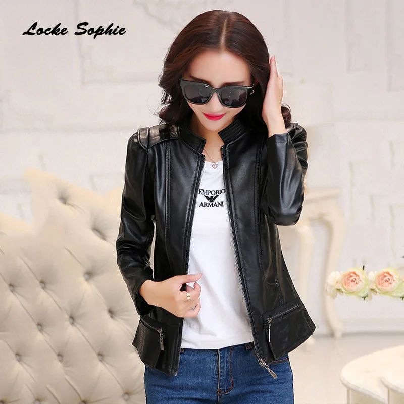 1pcs Women's Plus size jacket coats 2019 Autumn New faux fur PU Leather Splicing zipper Jacket ladies Skinny locomotive coats