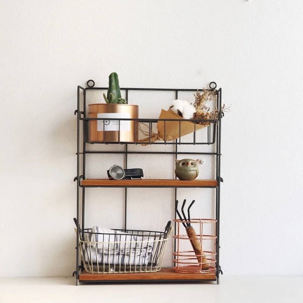  A1 Wrought iron kitchen rack can be changed and adjusted three-tier desktop debris seasoning storag - 32915940710
