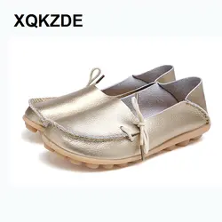 XQKZDE/16 цветов; 2018; женские повседневные лоферы из натуральной кожи; мокасины; женская обувь для вождения; DDAF10