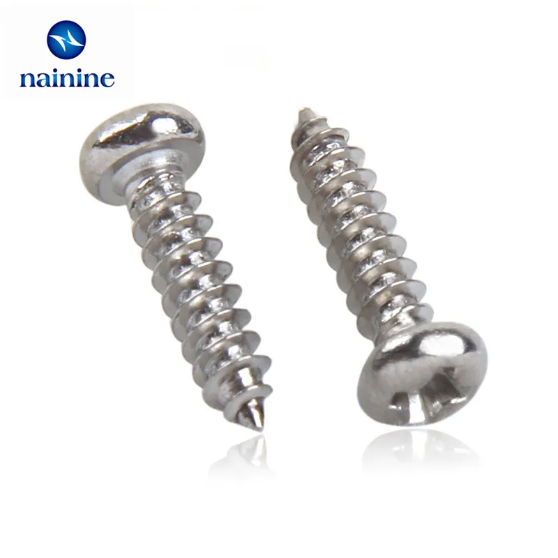 

100Pcs M1 M1.2 M1.4 M1.7 M2 PA 304 Stainless Steel Phillips Head Screws Pan Self-tapping Screws