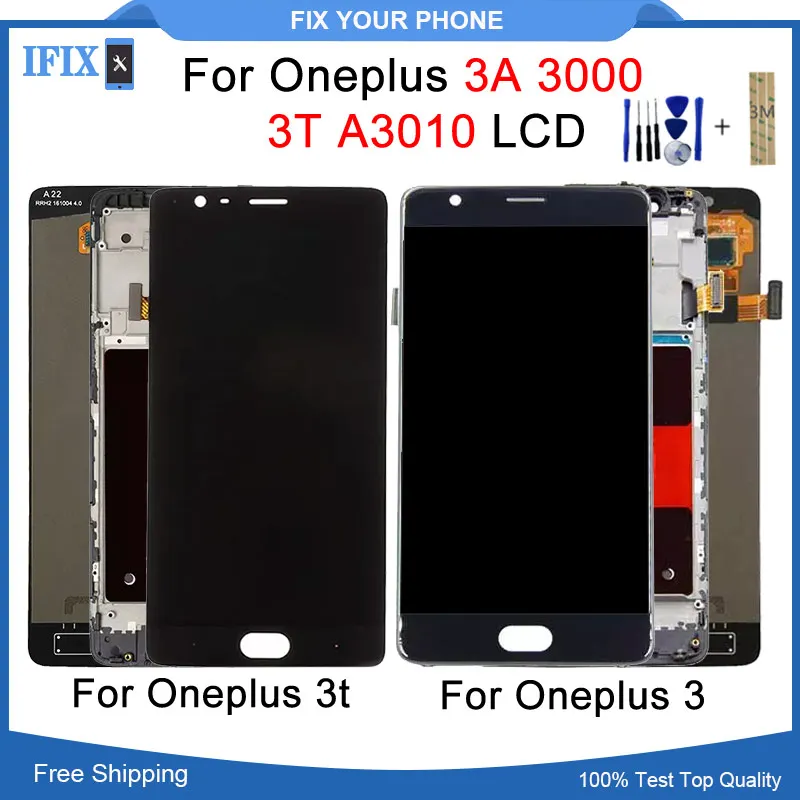 Для Oneplus 3T 3 A3010 A3000 ЖК дисплей с кодирующий преобразователь сенсорного экрана в