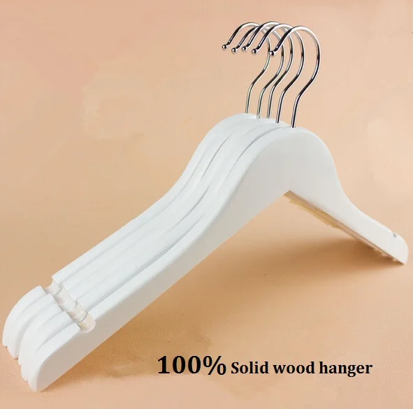 New Pure White Clothes Hanger for Adults 38*1.2CM 100 Wooden Hangers