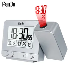 FanJu-réveil de Projection numérique (FJ3531), fonction de veille, rétroéclairage, projecteur, Table horloge Led avec Projection d'heure