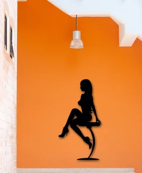 

Wall Stickers Vinyl Decal Silhouette Sexy Girl Sits Night Club Bar Party