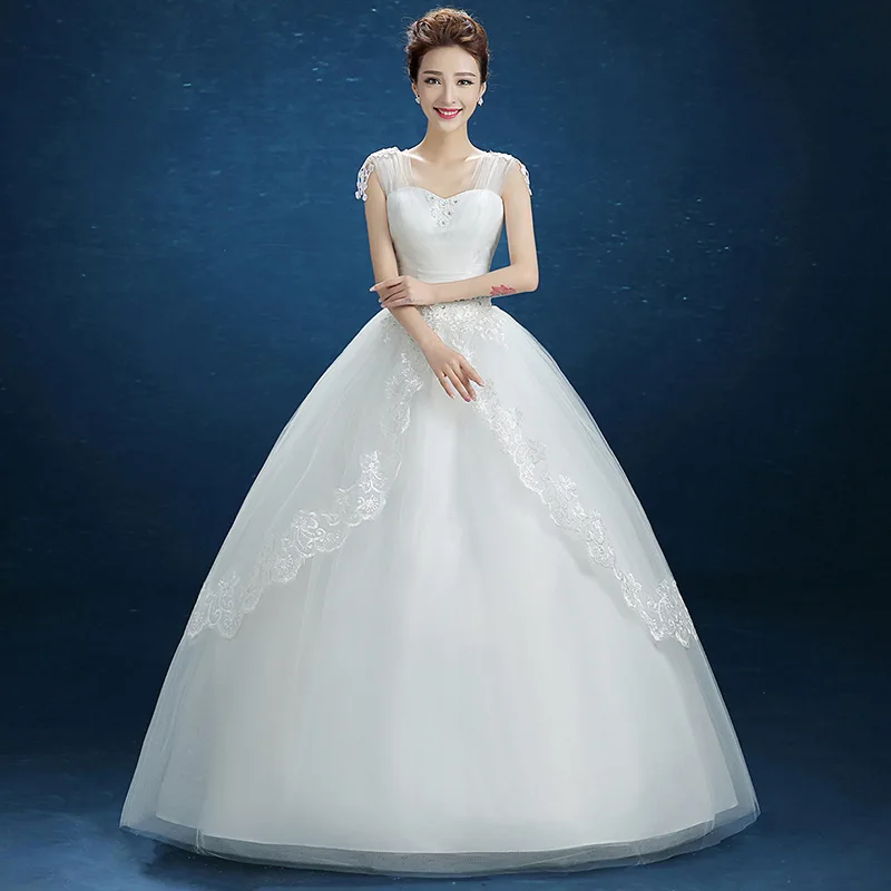 2018backlackgirl Wedding Dress Dress Korean Concise Both Shoulders