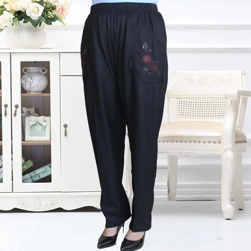 Cintura Chunqiu Jinkuangfu Bordado S8xhpants Y De xiaohonghua daduohua shuangfuhua Chunqiu Nueva Chunqiu Mediana Edad xiqihua Chunqiu Señoras Chunqiu Chunqiu Primavera Otoño shuicaohua Elástico 2018 Alta OwEWFq7nU