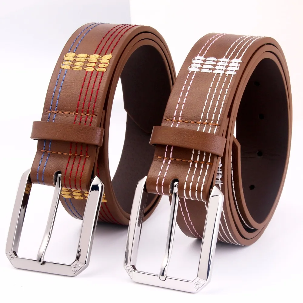 New 2017 PU Leather Belts For Women Silver Metal Square Buckle Waist Belt Fashion Female ...