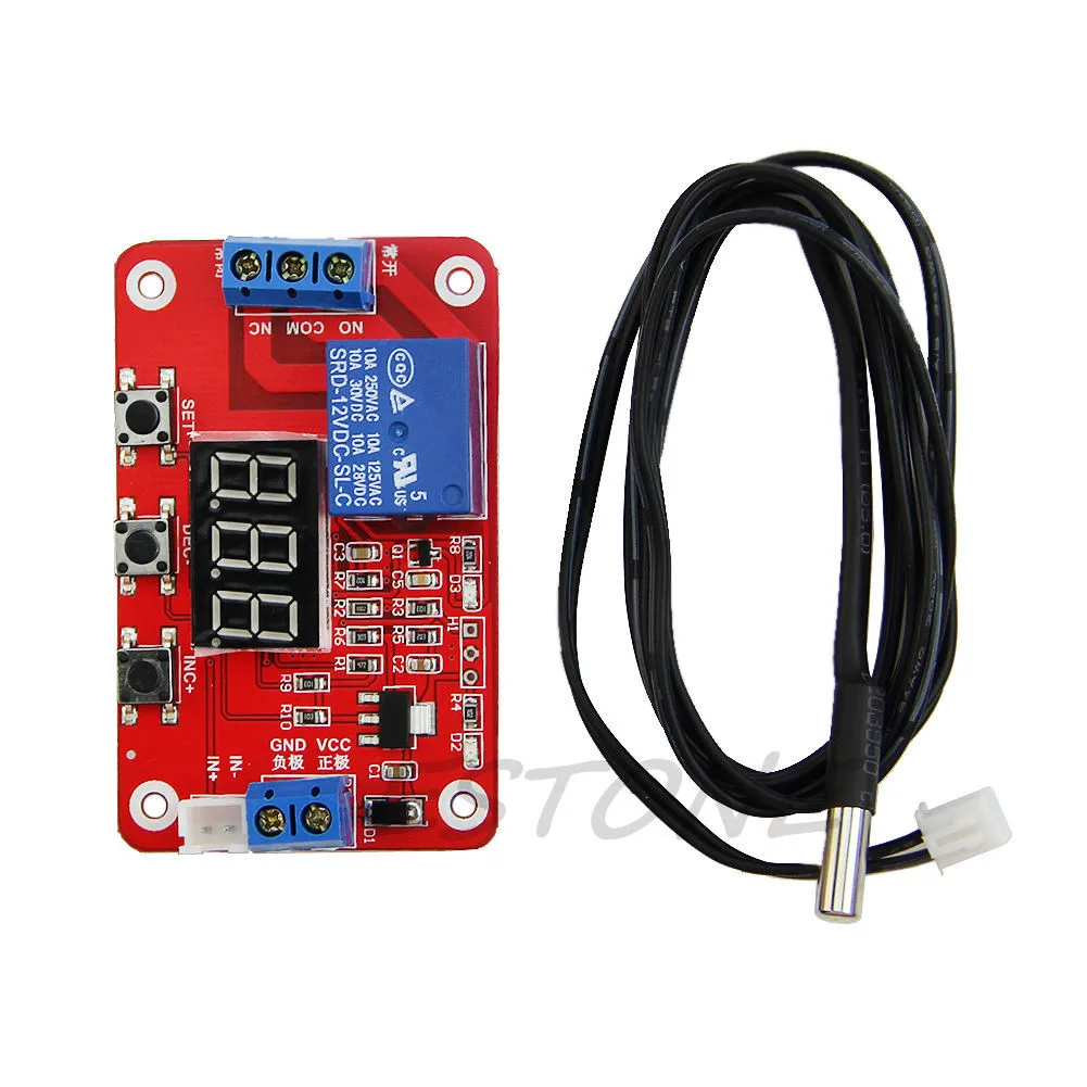 

DC 12V Digital Temperature Display Module Sensor Relay Switch Control -20 to 100 Celsius