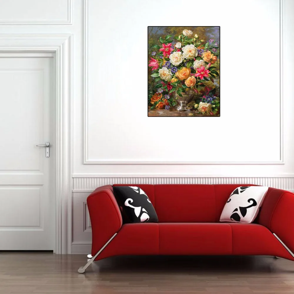 Бескаркасные Красочные цветы сделай сам цифровая масляная краска по номерам холст художественное оформление стены комнаты домашний декор