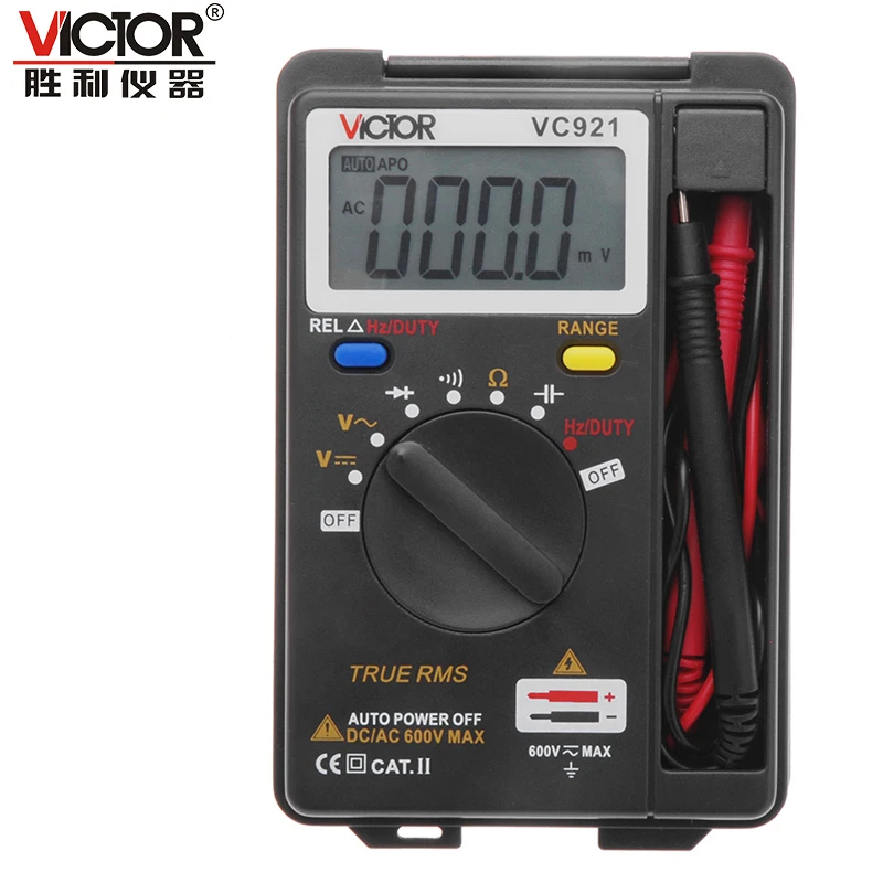 

VICTOR VC921 Mini Digital Multimeter 3 3/4 DMM Integrated Personal Handheld Pocket capacitance resistance frequency tester