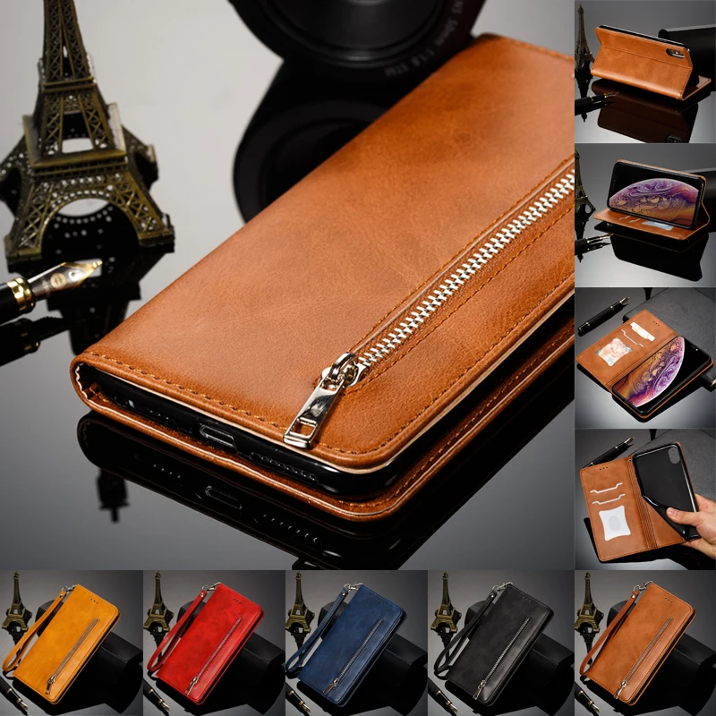 

Magnetic Flip Leather Wallet Case For Apple iPhone Xs Max X Xr 8 7 6 6s Plus Folio Cover Stand Feature Card Slot Credit Card