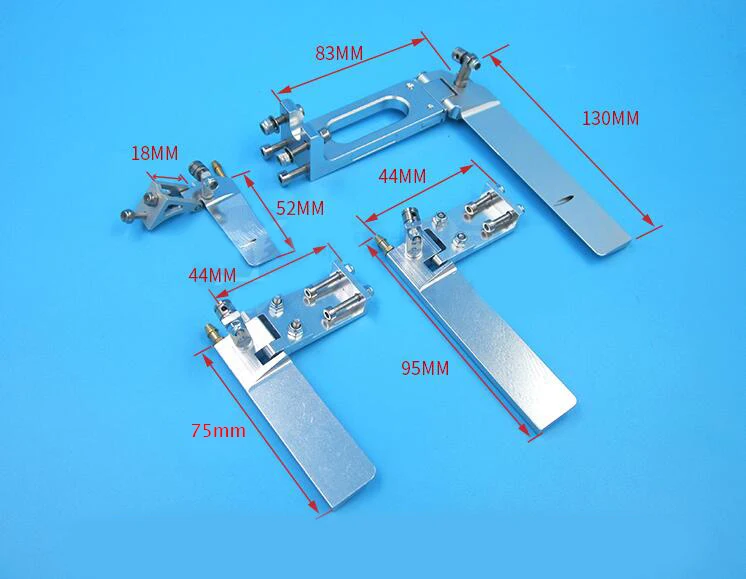 

Metal Water Steering Wheel for DIY RC Boat Model 52mm 75mm 95mm 130mm Steering Rudder for Electric/Methanol Boat Silver/Blue