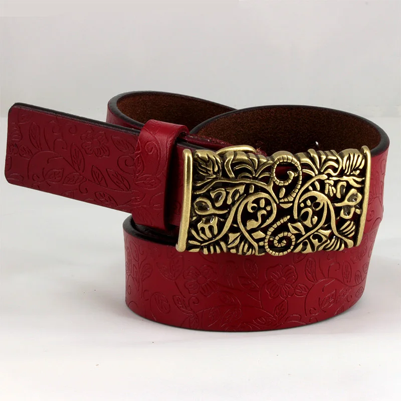 ceinture femme ремень ручной работы из натуральной кожи плетеная игла для ремня с пряжкой Повседневный стиль роскошные женские повседневные ремни - Цвет: Red